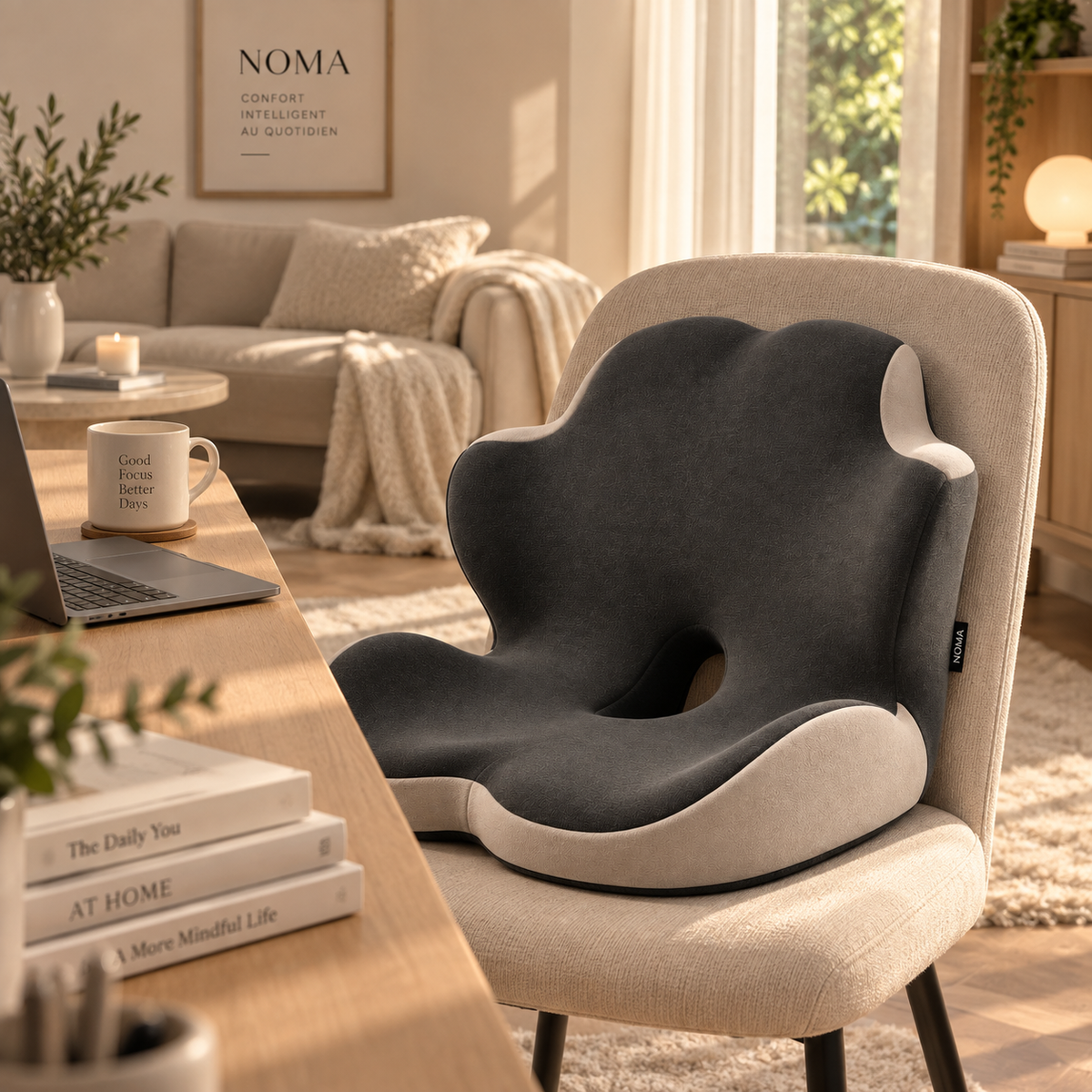Coussin ergonomique d'assise avec dossier
